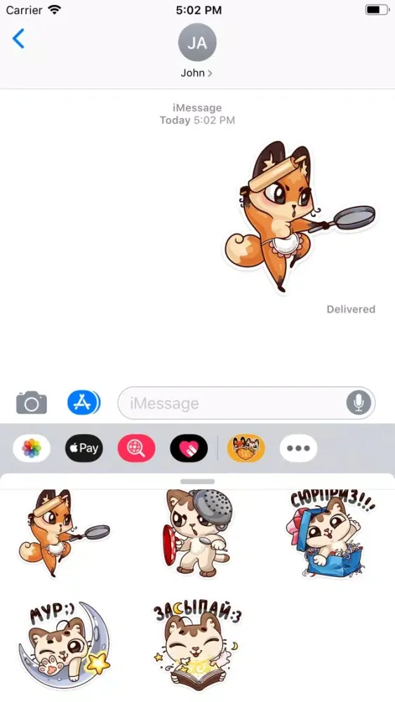 Ảnh chụp màn hình của Fox and Cat sticker