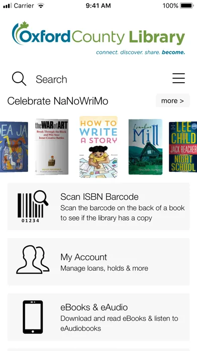 Oxford County Library Mobile Screenshots