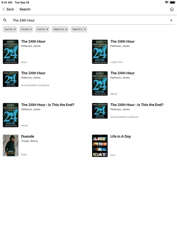 Peninsula Library System iPad  Screenshots