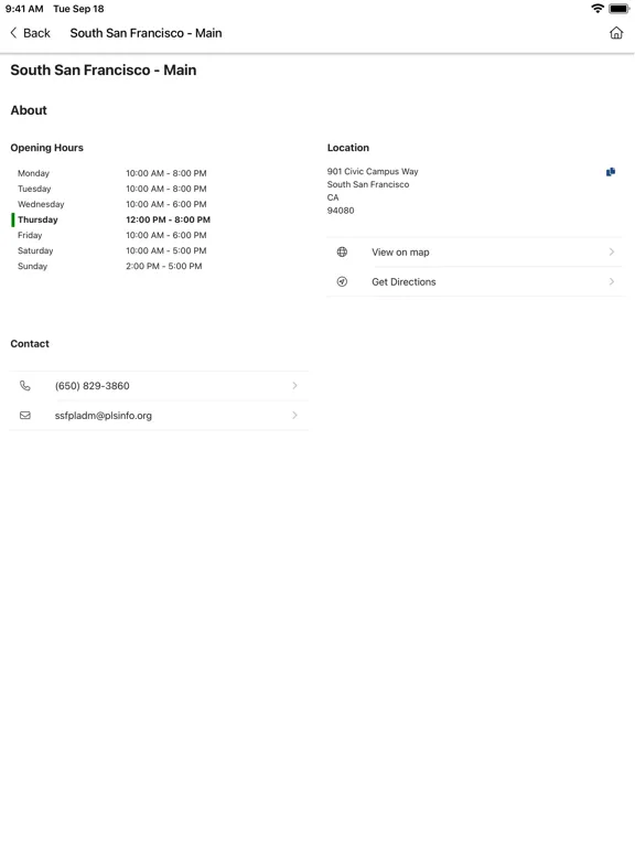 Peninsula Library System iPad 应用截图