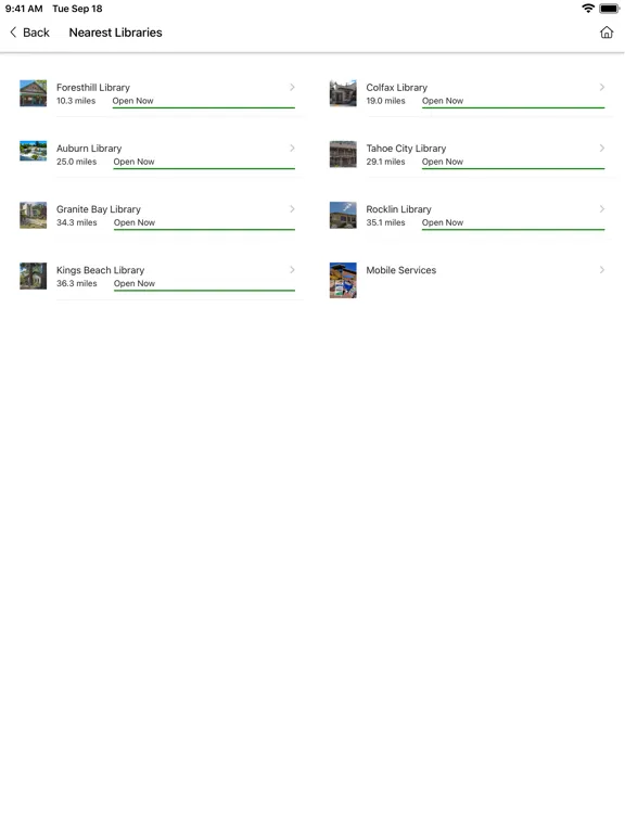 Zrzuty ekranu Placer County Library iPad 