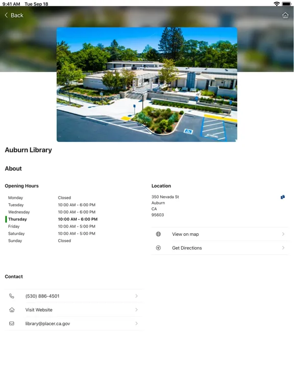 Zrzuty ekranu Placer County Library iPad 