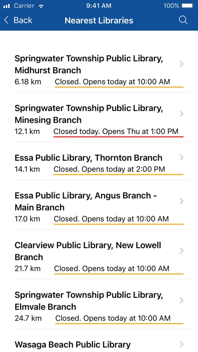 Zrzuty ekranu Simcoe County Libraries
