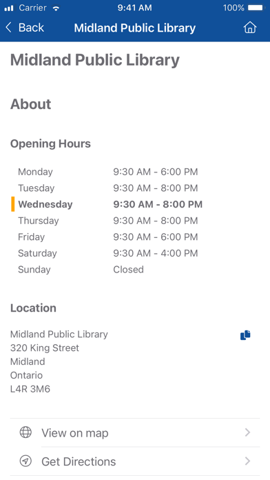 Zrzuty ekranu Simcoe County Libraries