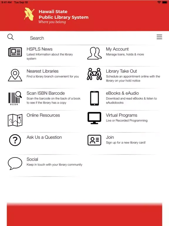 Hawaii State Pub Lib Sys App iPad  Screenshots