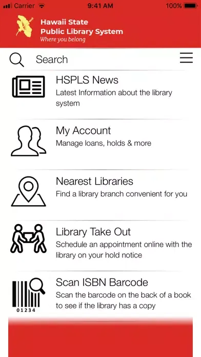 Hawaii State Pub Lib Sys App Screenshots