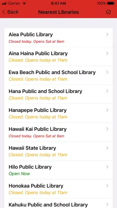 Hawaii State Pub Lib Sys App Screenshots