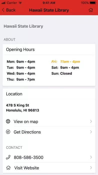 Hawaii State Pub Lib Sys App Screenshots