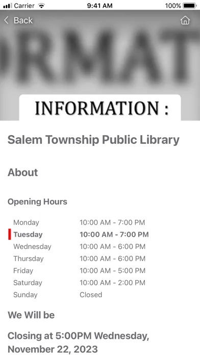 Salem Township Public Library スクリーンショット