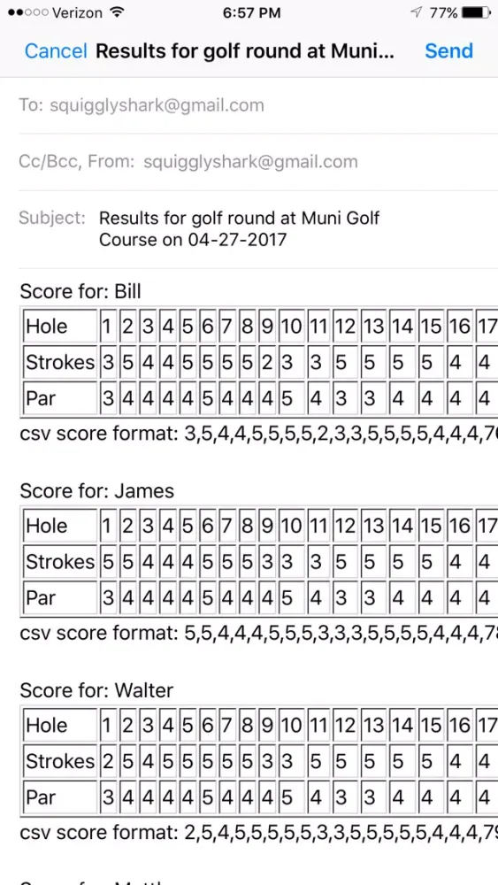Скриншоты Scorecard Caddie Pro