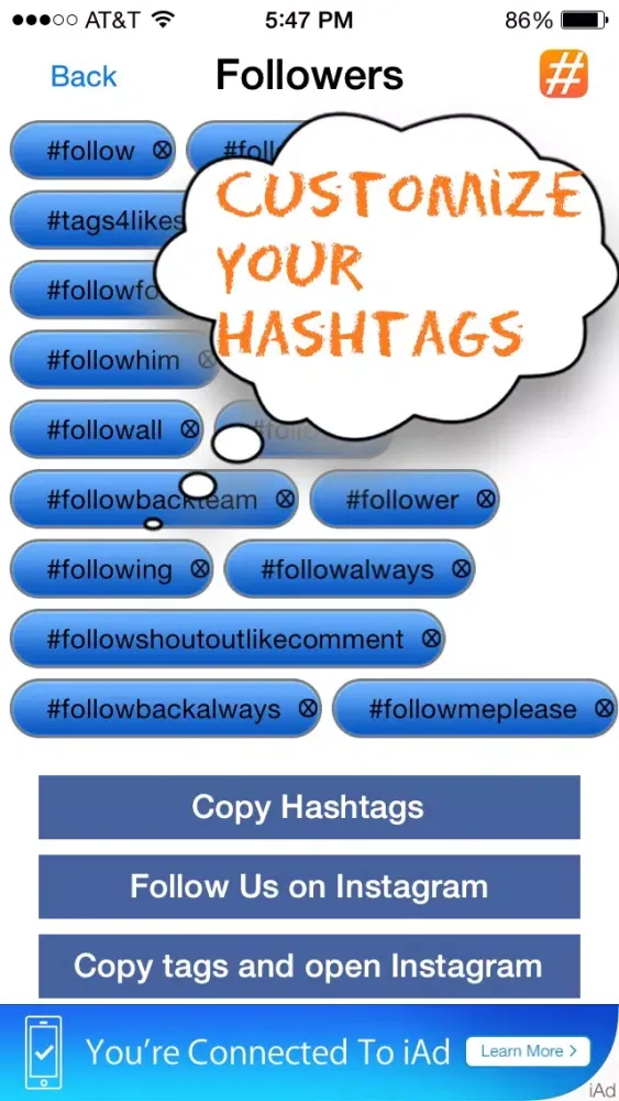 Tangkapan layar Tags4Likes - Copy and Paste HashTags for Instagram - Tags For Likes