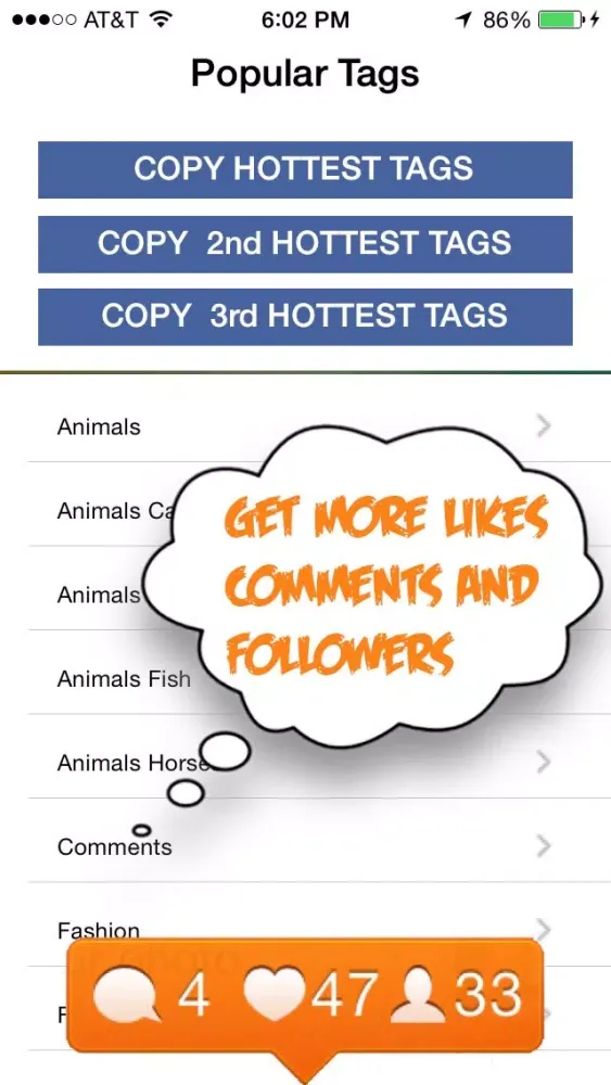 Tangkapan layar Tags4Likes - Copy and Paste HashTags for Instagram - Tags For Likes