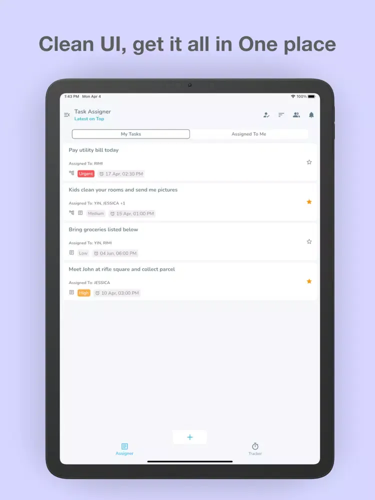 تصاویر TaskDone - Assigner & Tracker iPad 