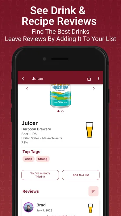 ภาพหน้าจอของ Tried-It: Drink Reviews