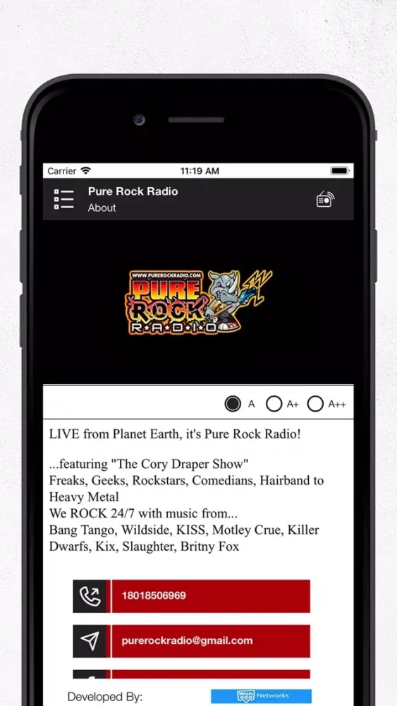 Pure Rock Radio Network স্ক্রিনশট