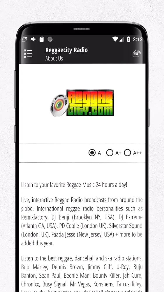 Reggaecity Radio Screenshots