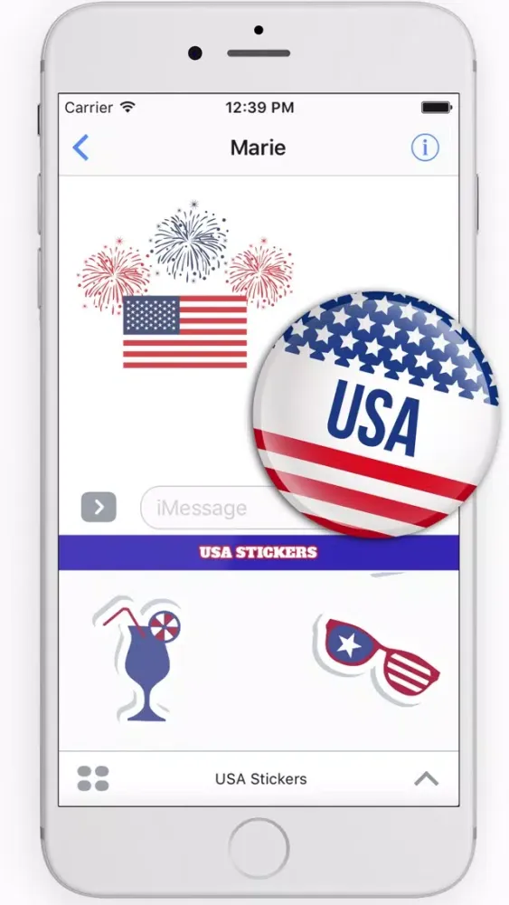 Ảnh chụp màn hình của USA Stickers and emoticons