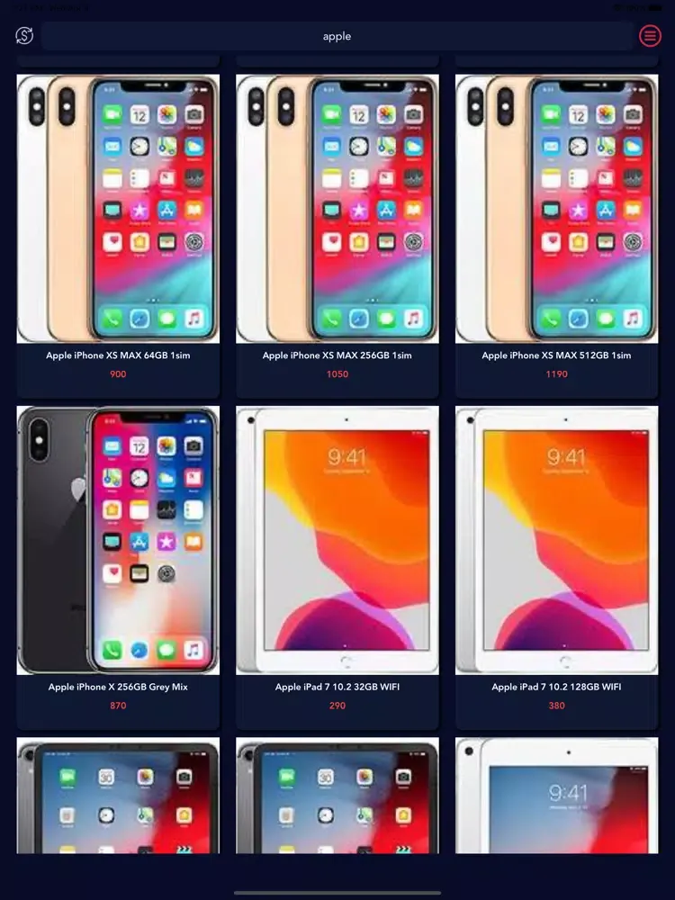 ภาพหน้าจอของ USD Market iPad 