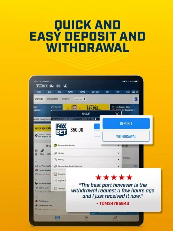 FOX Bet Sportsbook & Casino iPad 應用截圖