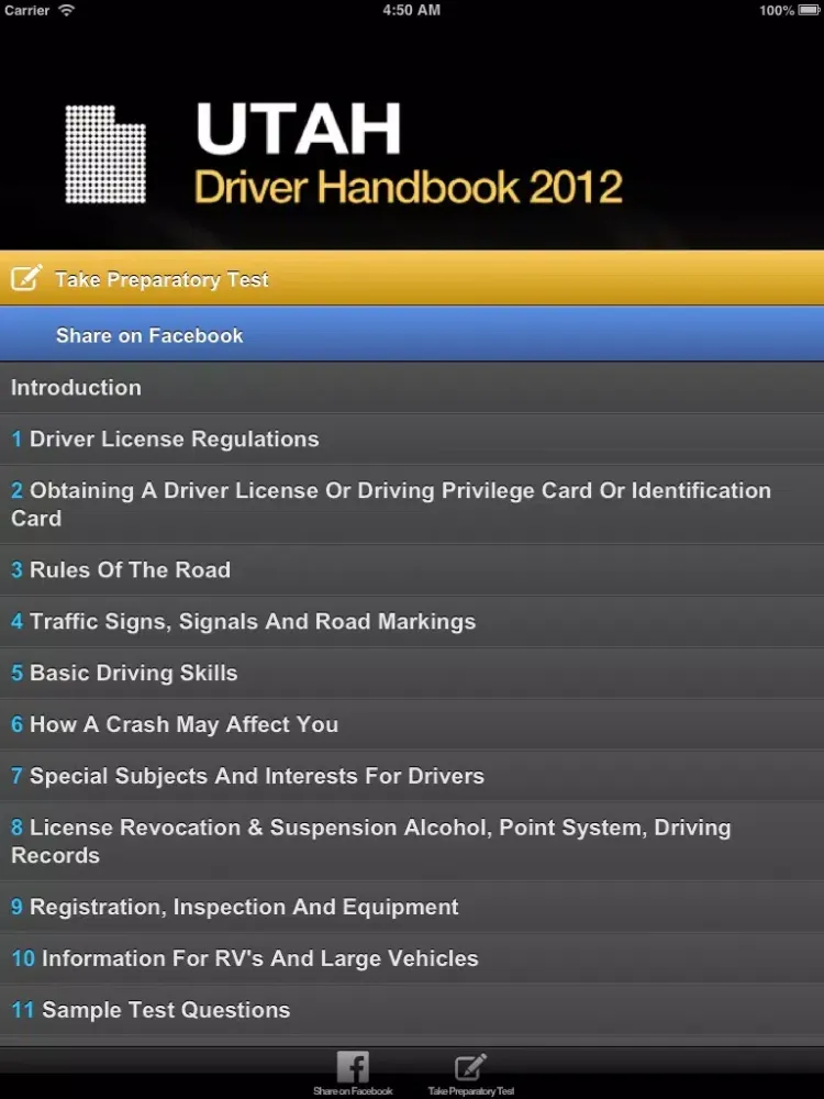 Utah Driver Handbook Free iPad  스크린샷