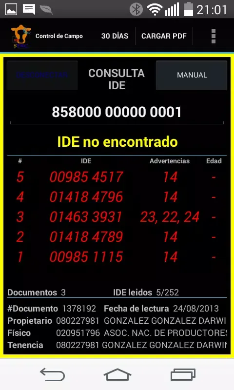 Control de Campo应用截图