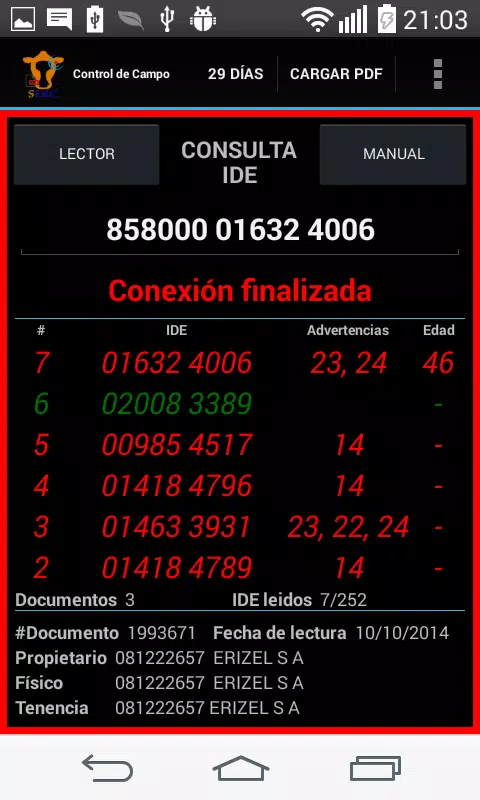 Control de Campo Screenshots