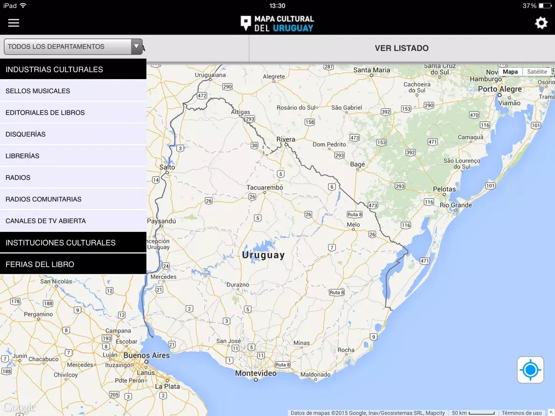 Ảnh chụp màn hình của Mapa Cultural del Uruguay iPad 