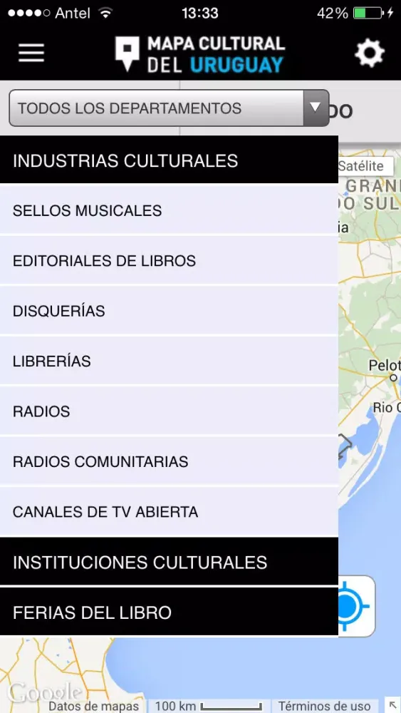 Ảnh chụp màn hình của Mapa Cultural del Uruguay