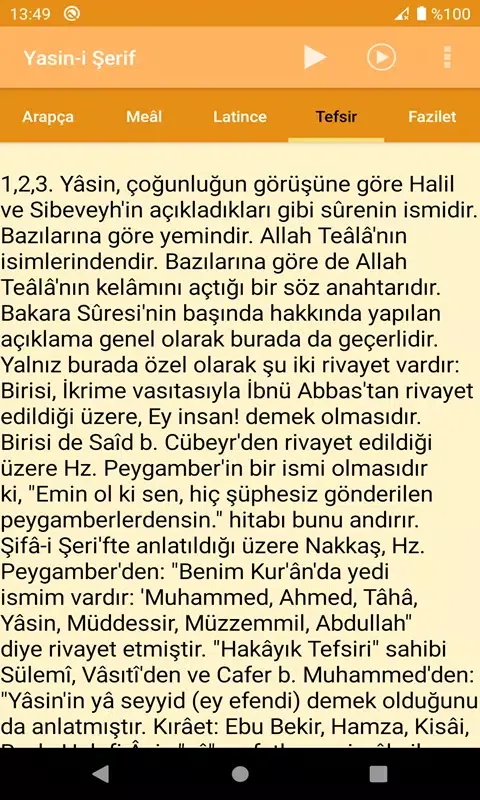 Tangkapan layar Yasin-i Şerif