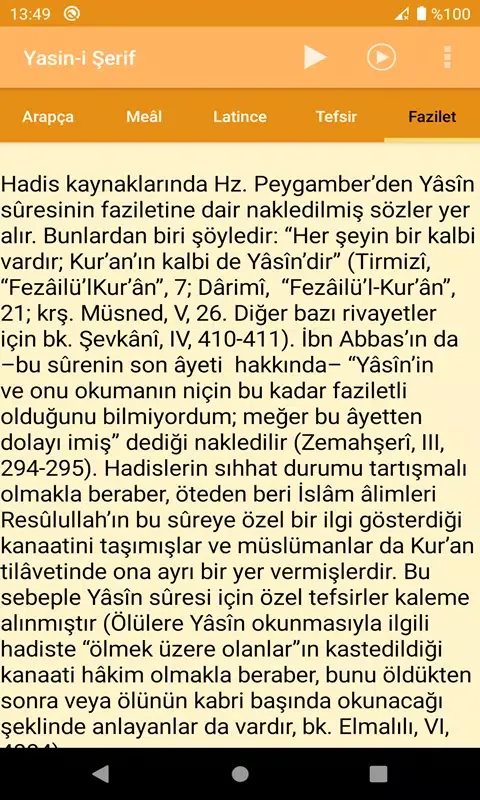 Tangkapan layar Yasin-i Şerif