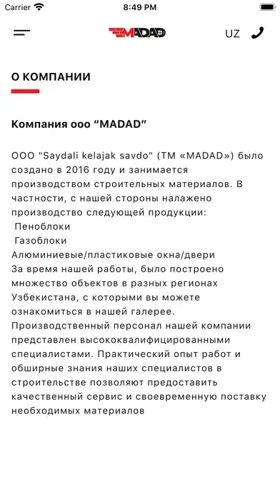 Ảnh chụp màn hình của MADAD