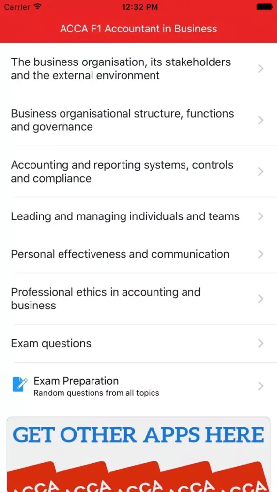 Ảnh chụp màn hình của ACCA F1 - Accountant in Business