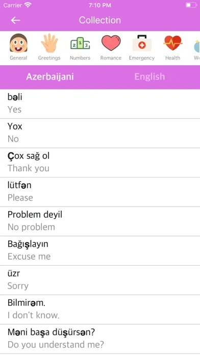 Capturas de pantalla de Azerbaijani-English Dictionary