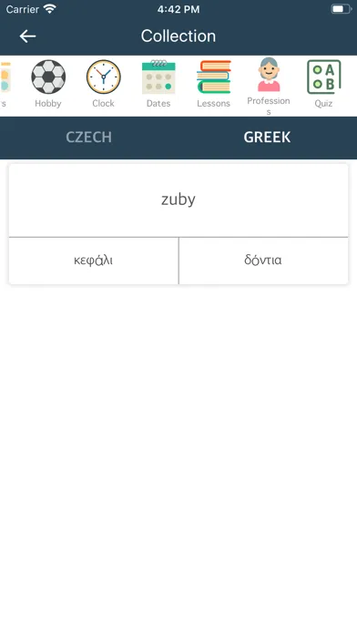 Скриншоты Czech Greek Dictionary