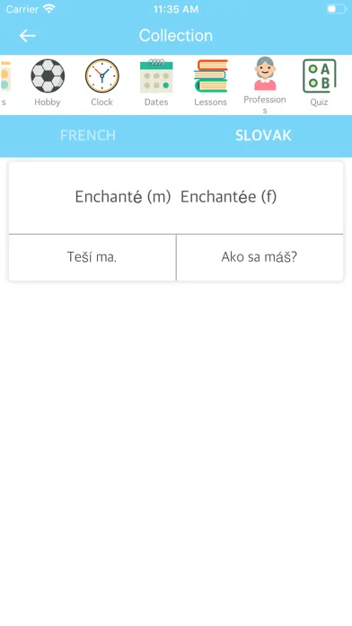 Capturas de tela do French Slovak Dictionary