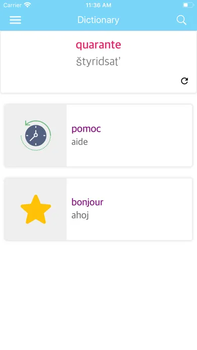 Capturas de tela do French Slovak Dictionary