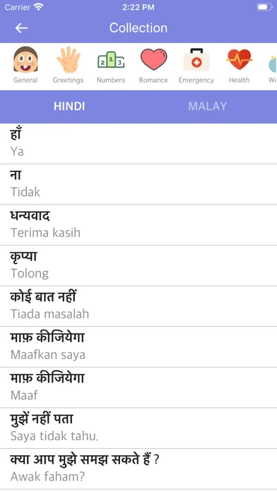 Hindi Malay Dictionary Screenshots