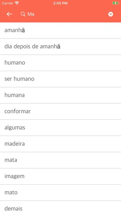 Capturas de tela do Portuguese-Russian Dictionary