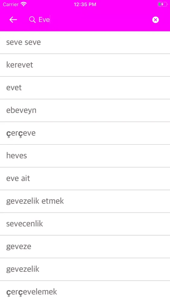 Captures d'écran de Turkish Greek Dictionary