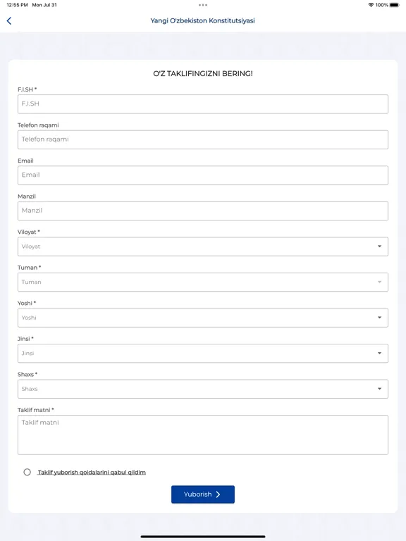 O'zbekiston Konstitutsiyasi iPad  سکرین شاٹس