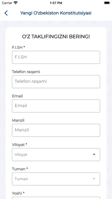 O'zbekiston Konstitutsiyasi سکرین شاٹس