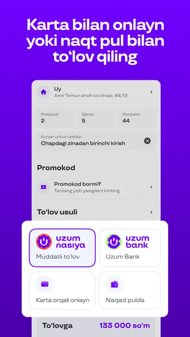 Tangkapan layar Uzum Tezkor: Ovqat