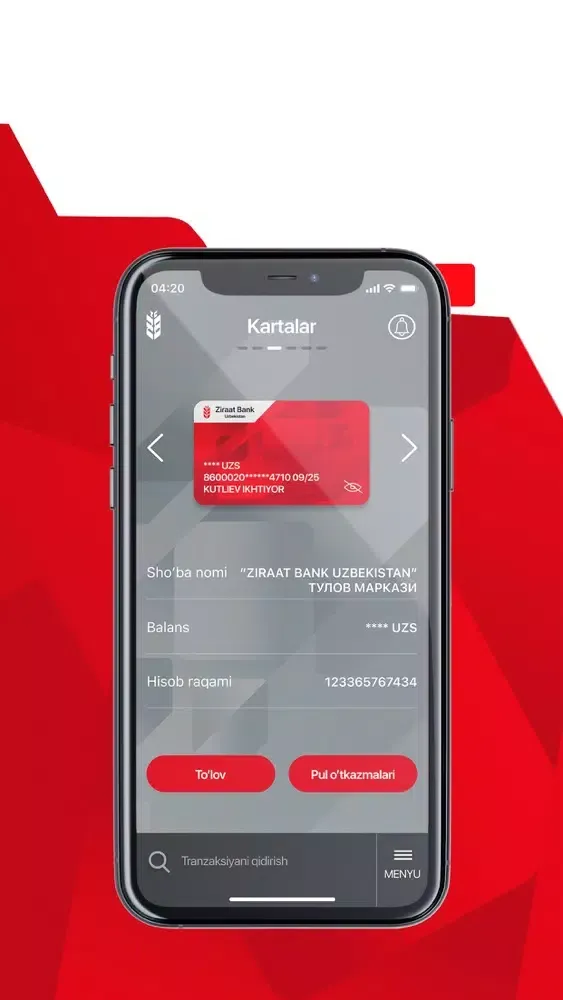 Ziraat Mobile Uzbekistan سکرین شاٹس