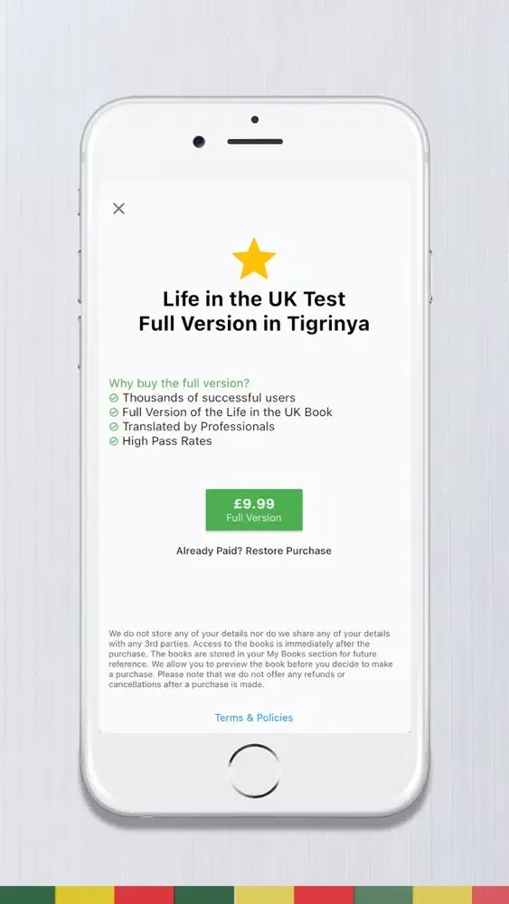 Capturas de pantalla de Tigrinya - Life in the UK Test