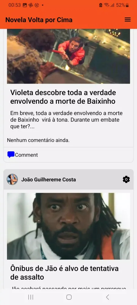 Tangkapan layar Novela Volta por Cima