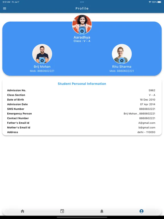 Ảnh chụp màn hình của Gyan Devi School, Gurugram iPad 