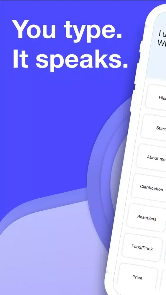 Type and speak: Text-based AAC Screenshots