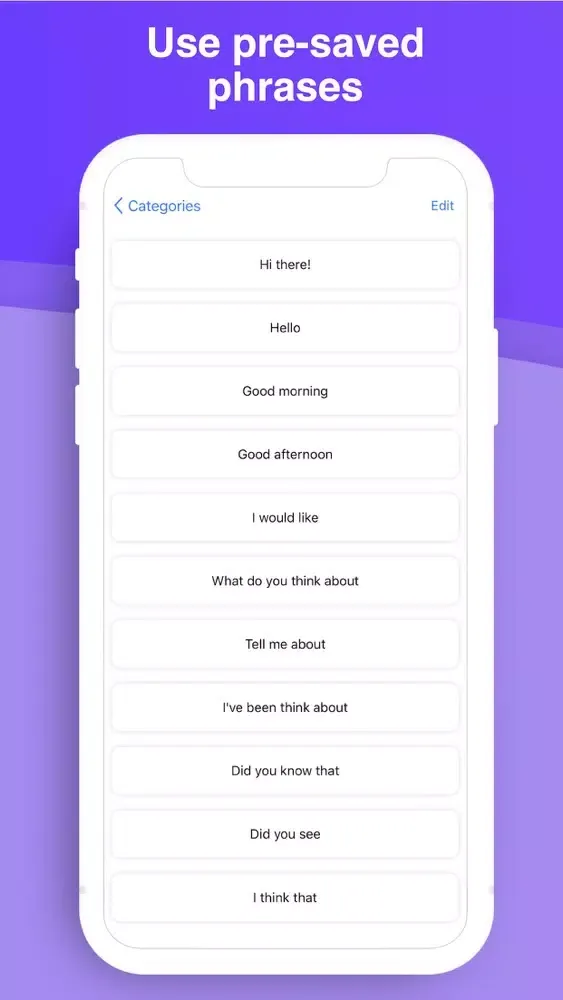 Type and speak: Text-based AAC Screenshots