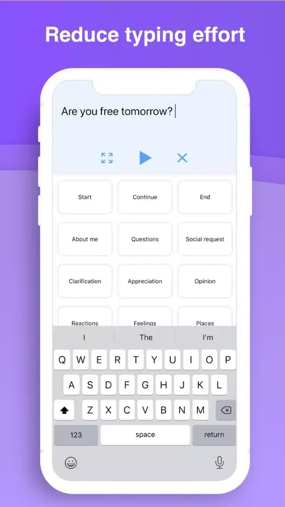 Type and speak: Text-based AAC Screenshots