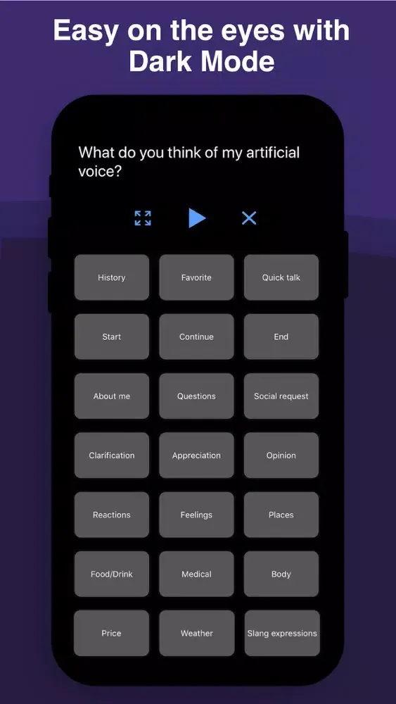 Type and speak: Text-based AAC Screenshots